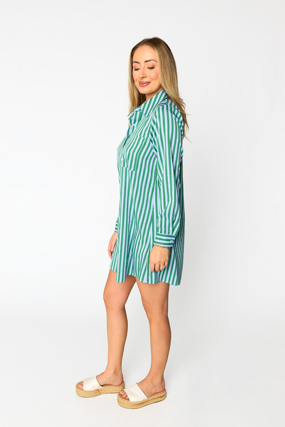 BuddyLove Beau Mini Shirt Dress - Cucumber Water