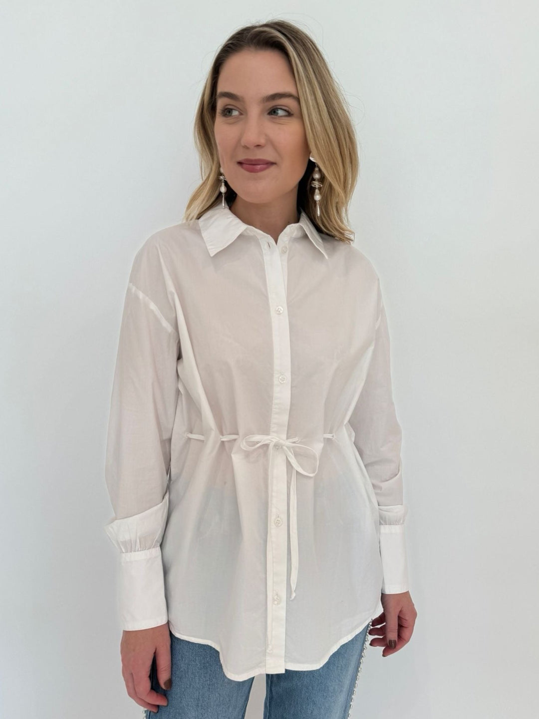 Ba&sh Aply Shirt in Blanc available at Barbara Katz