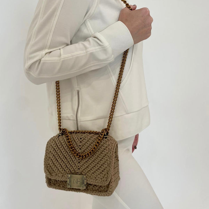 Noam Hazan Mini Milan Crossbody Bag in Stone available at Barbara Katz