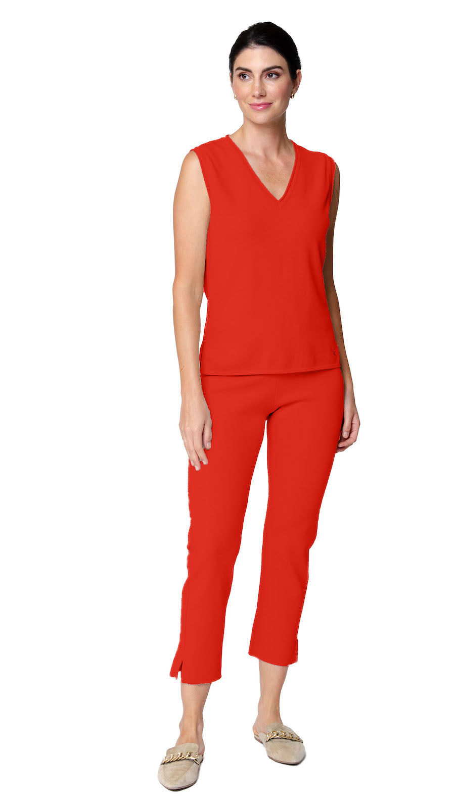 Alice Milano-Knit Slim Leg Pants - Bright Orange