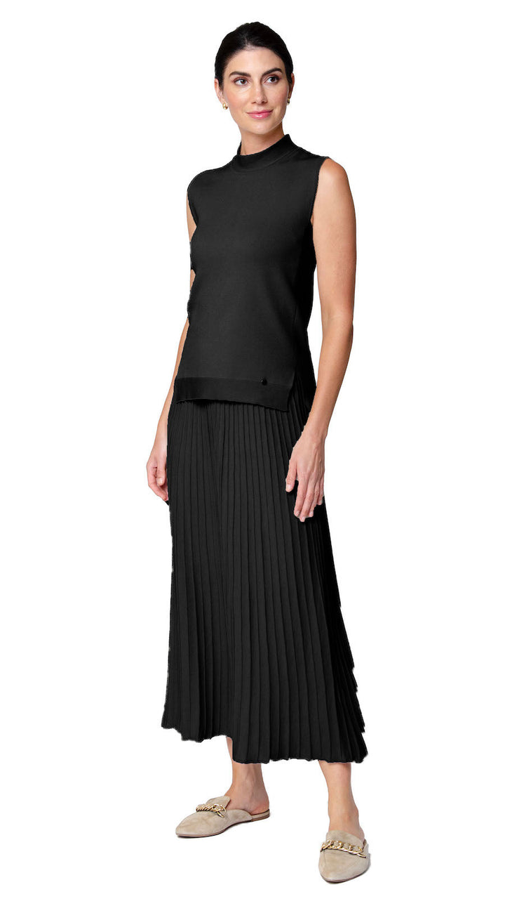 Geraldina Pleated-Knit Maxi Skirt - Black