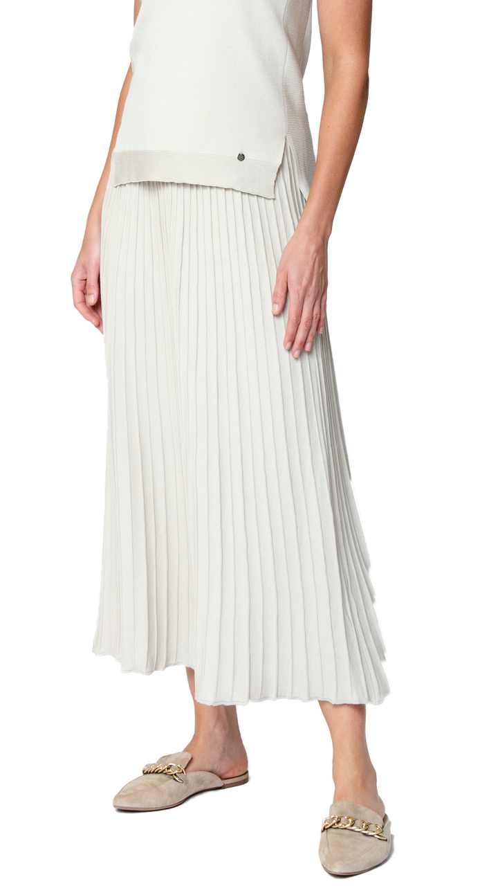 Geraldina Pleated-Knit Maxi Skirt - Beige