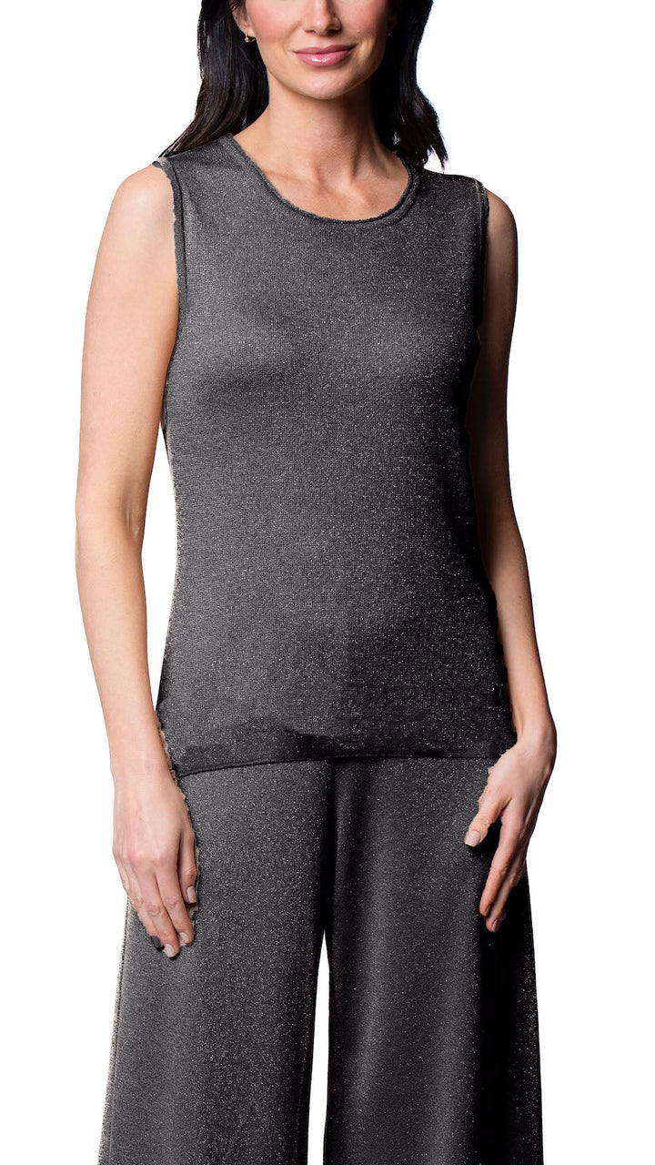 Biana Tessa Tank Top in Silver Black available at Barbara Katz