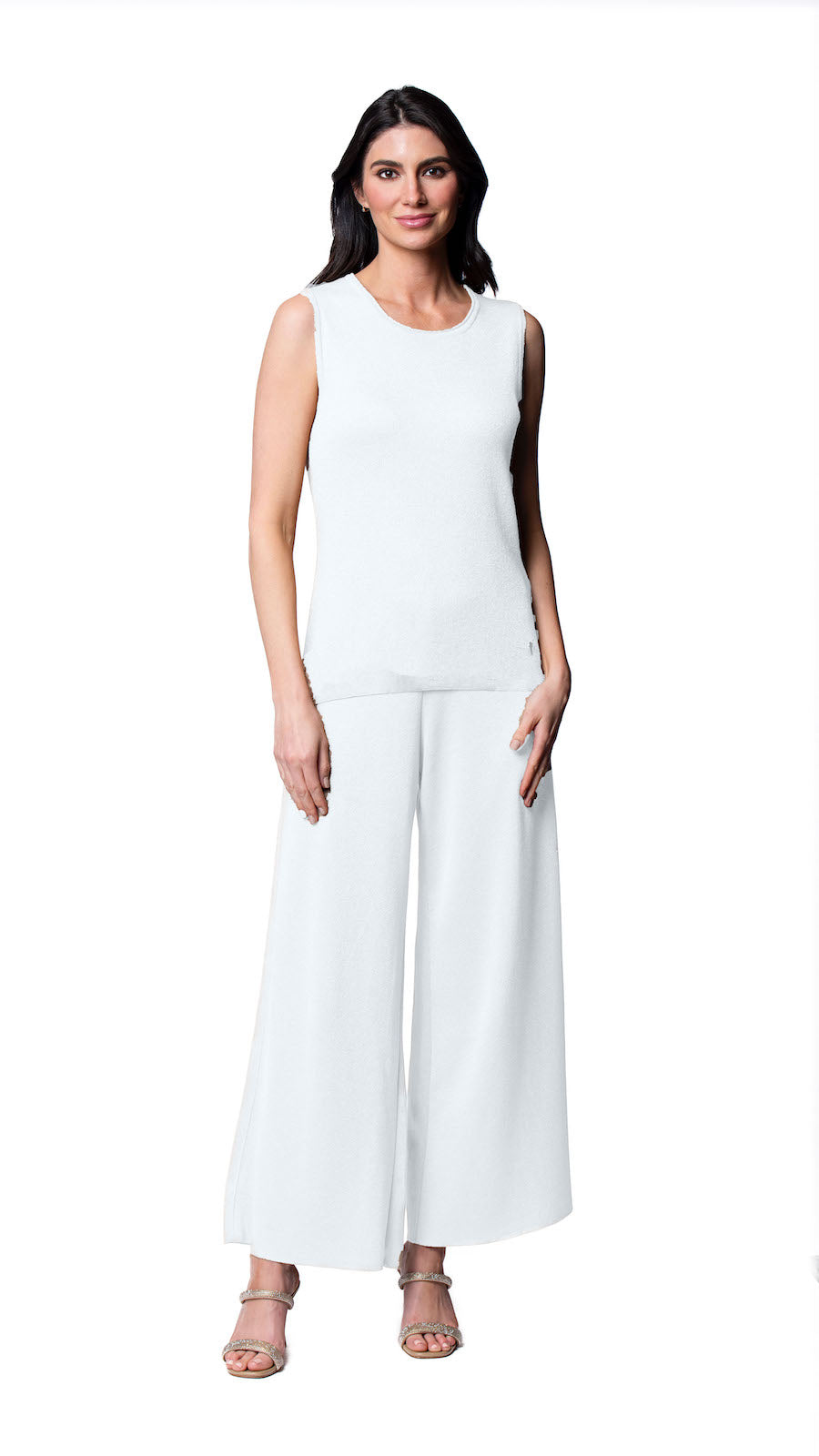 Biana Tessa Tank Top in Silver White available at Barbara Katz