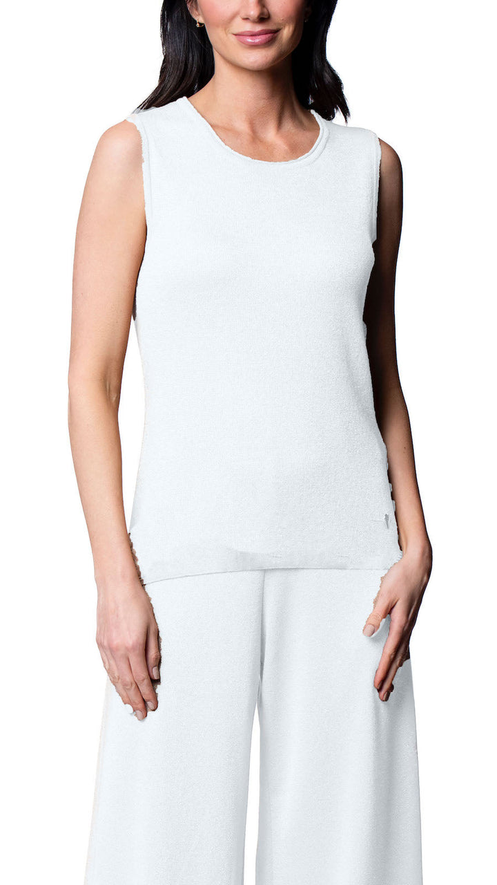 Biana Tessa Tank Top in Silver White available at Barbara Katz