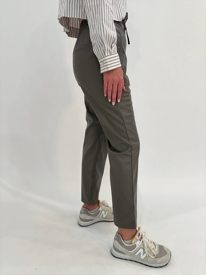 Marella Selva Pull-On Jersey Trousers in Mud available at Barbara Katz