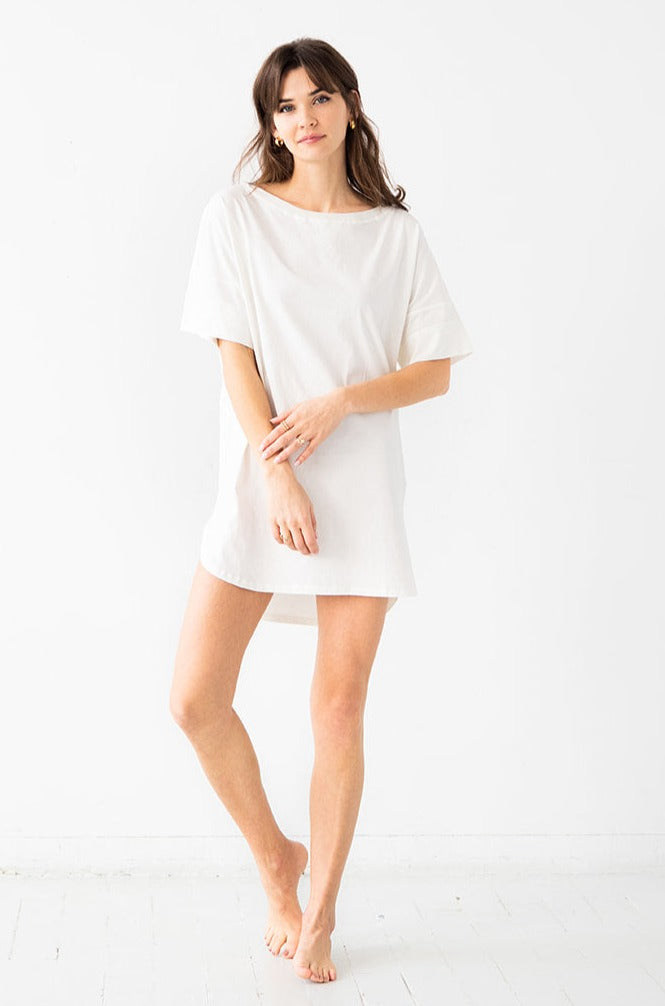 Salua Lingerie Easy Boatneck Nightshirt - White