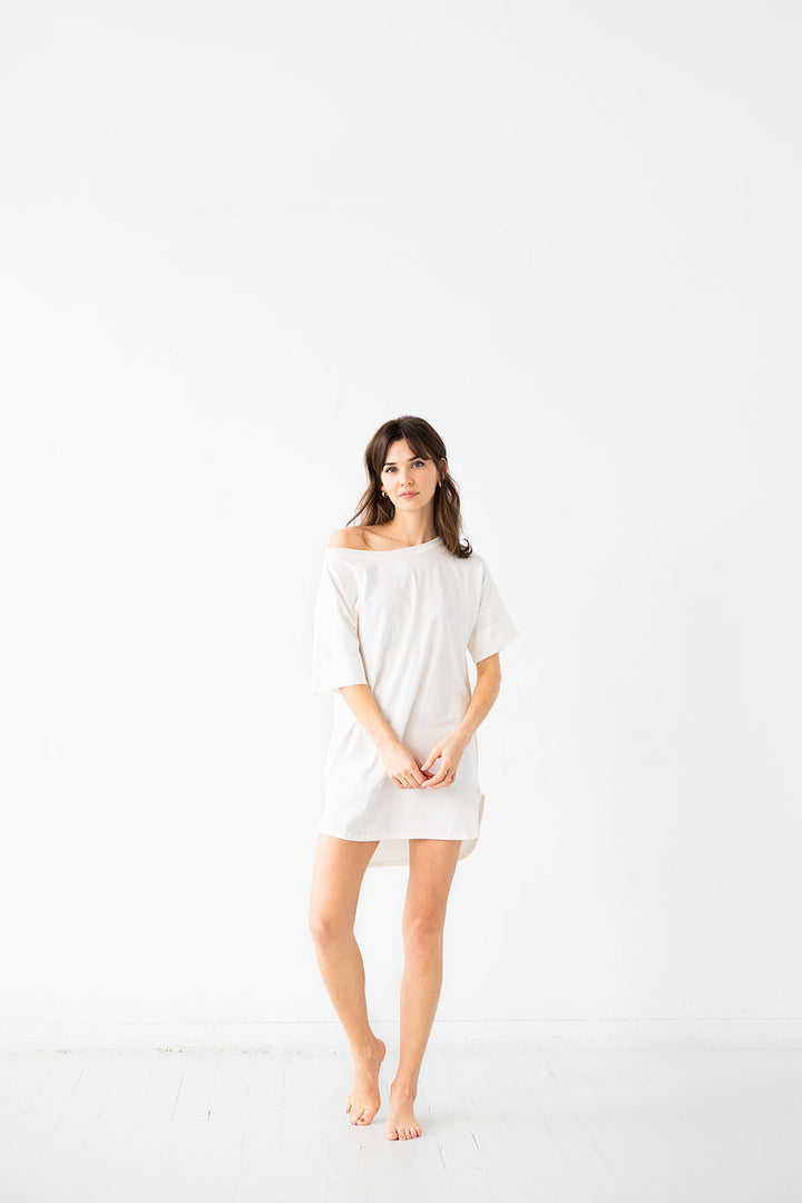 Salua Lingerie Easy Boatneck Nightshirt - White