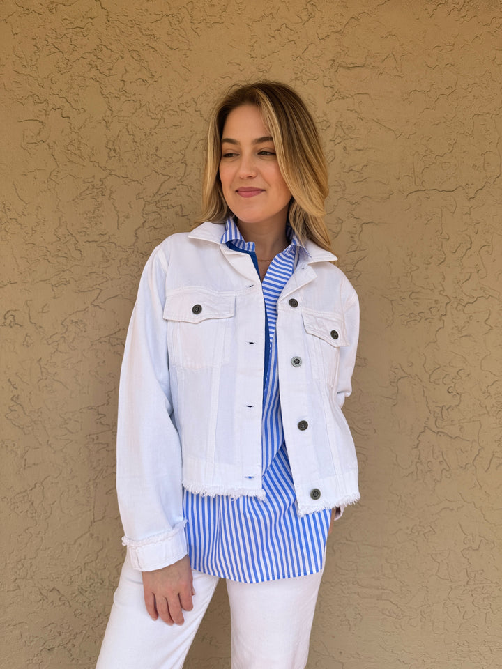 Barbara Katz Larue Denim Jacket - Optic White