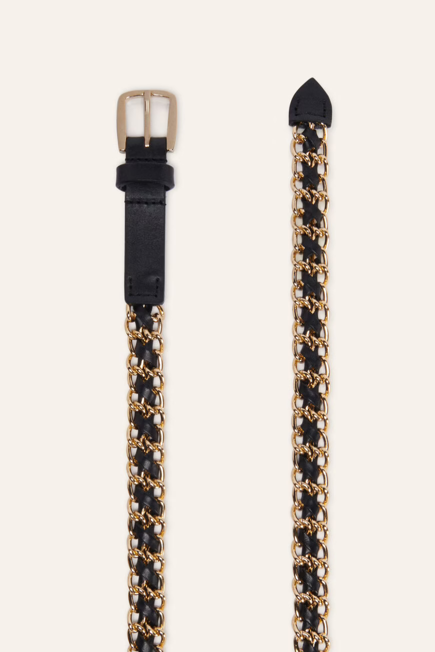 BA&SH Brooke Belt in Black/Gold available at Barbara Katz