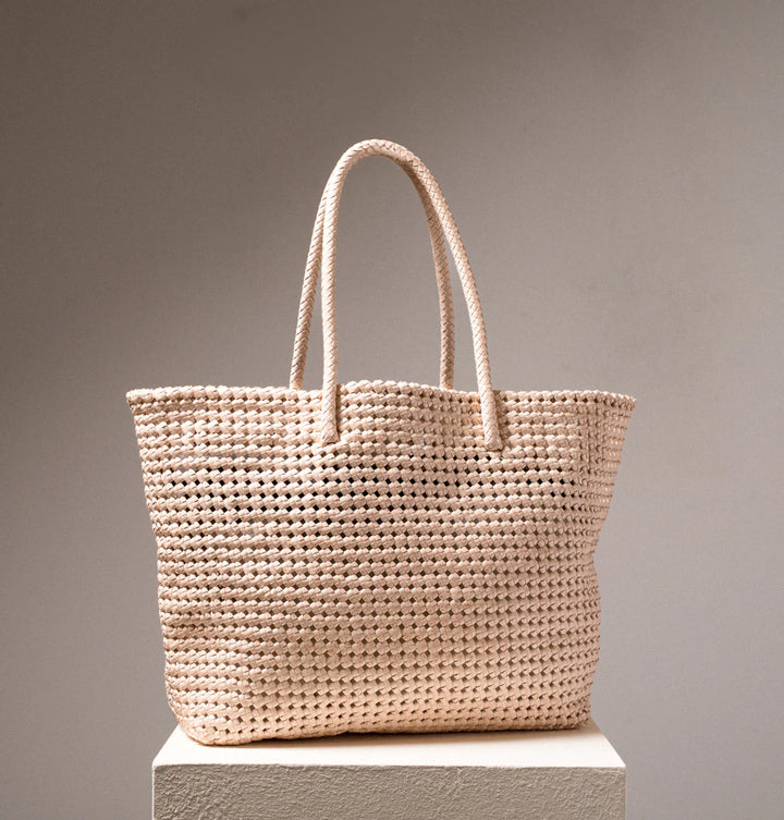 Daniella Lehavi Vivian Woven Large Tote - Powder White