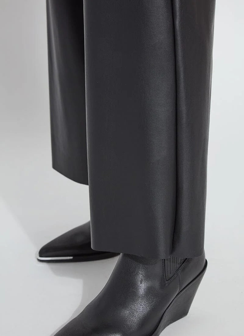 Lysse Wren Hi Waist Wide Leg Vegan Leather Pants in Black available at Barbara Katz