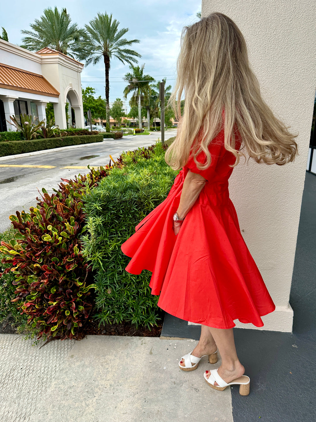 Harshman Belt Dress - Poppy Red