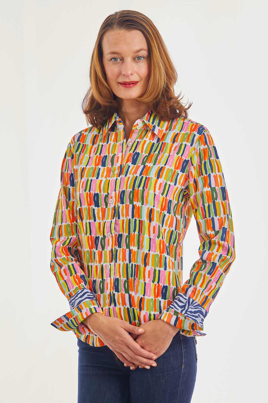 Dizzy-Lizzie Rome Long Sleeve Shirt - Paint Strokes available at Barbara Katz