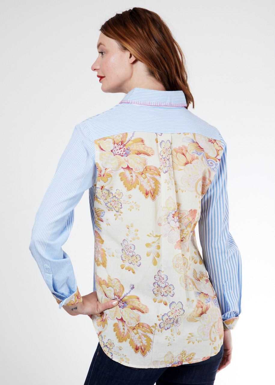 Madison Shirt W Antique Floral Print On The Back