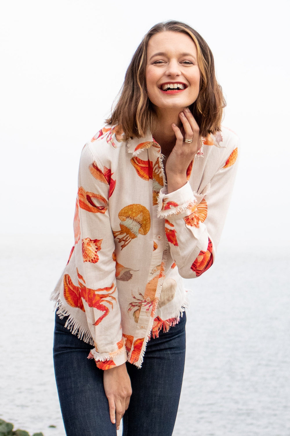 Dizzy-Lizzie Cape Cod Shirt With Sea Life Print