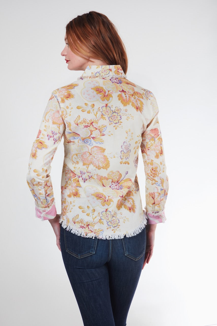 Dizzy-Lizzie Cape Cod Frayed Shirt - Antique Floral available at Barbara Katz