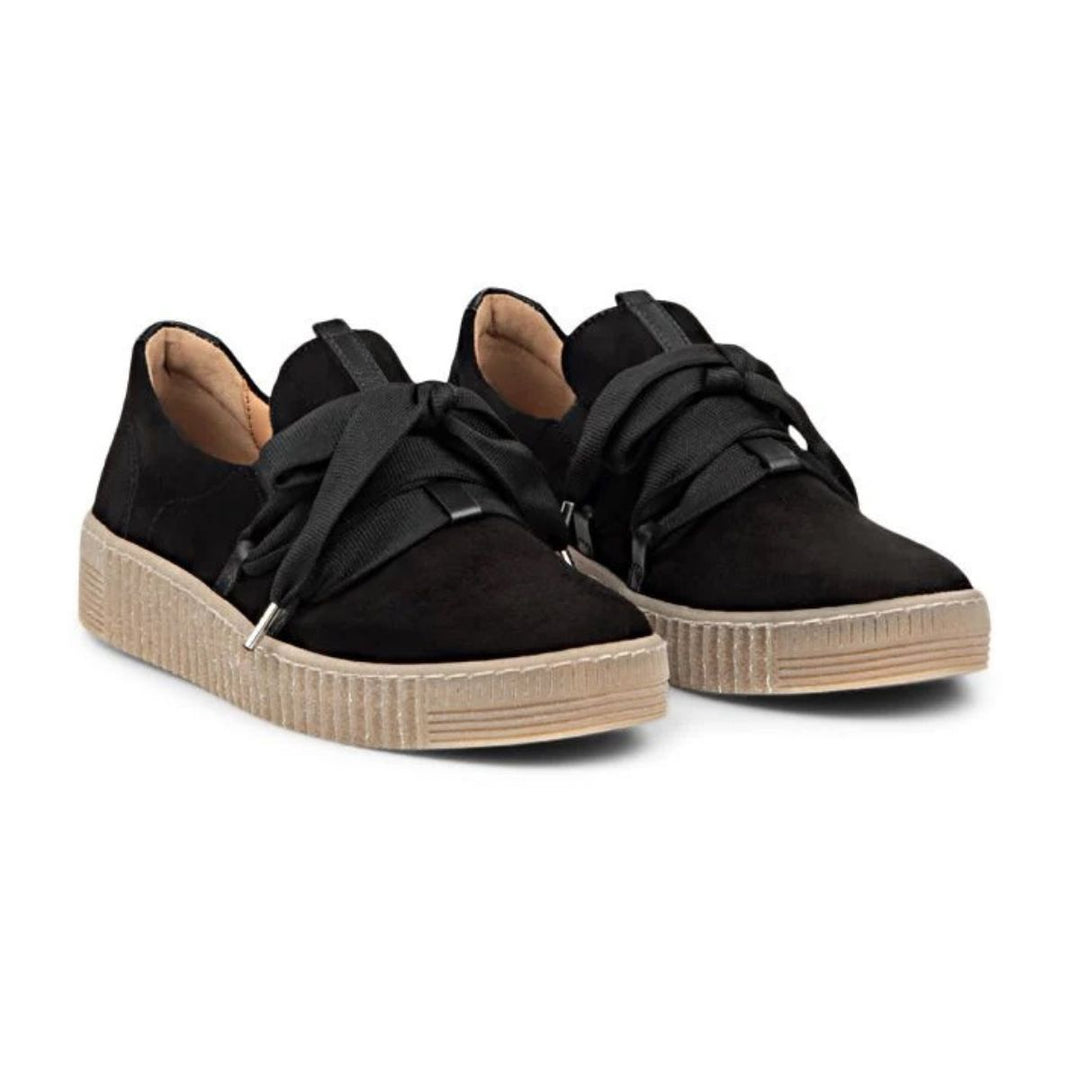 Gabor Black Velvet Bow Sneakers 53.333.10 available at Barbara Katz