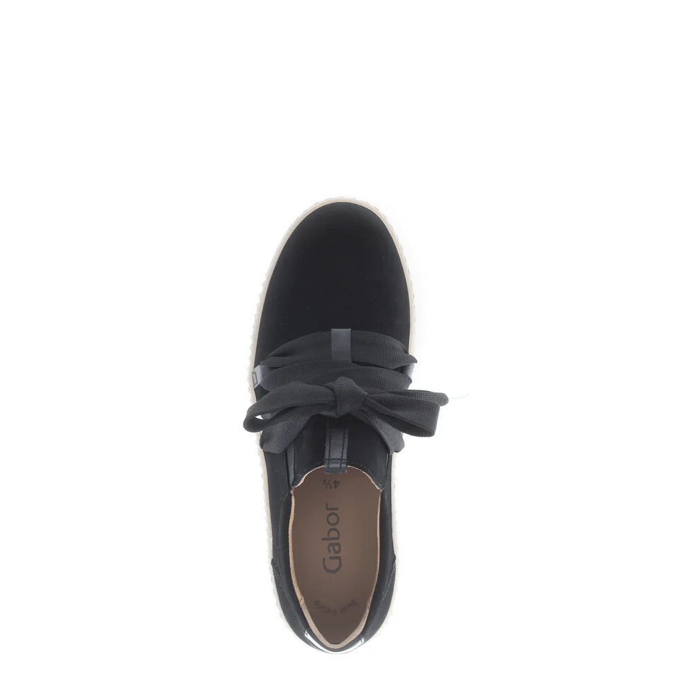 Gabor Bow Sneakers in Black 53.333.10 available at Barbara Katz