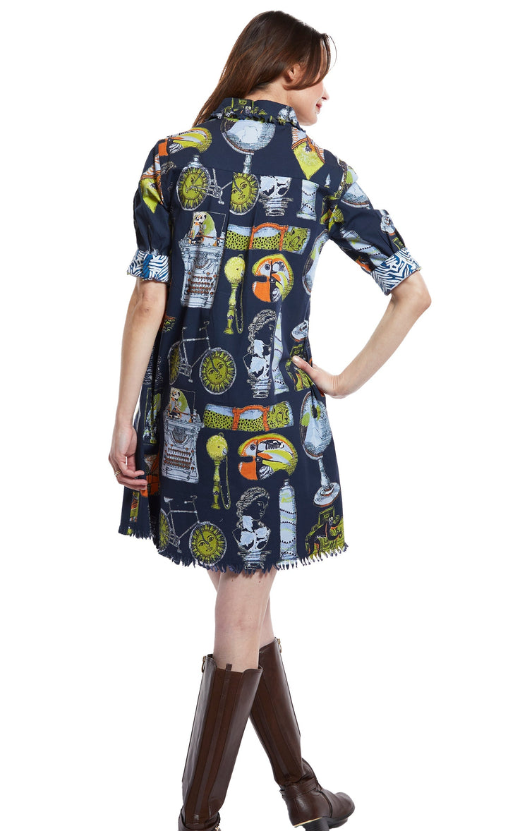 Chatham Dress Vintage History Print XS / 615A-F803