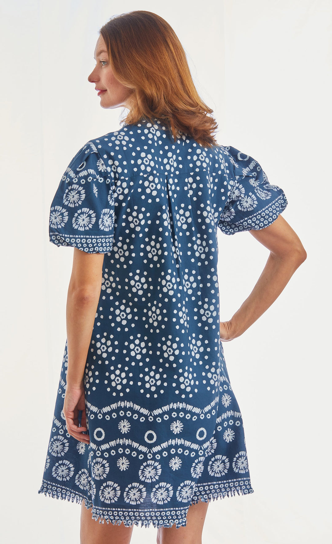 Beaufort Dress Puff Sleeve Ikat Print XS / 6636-S669