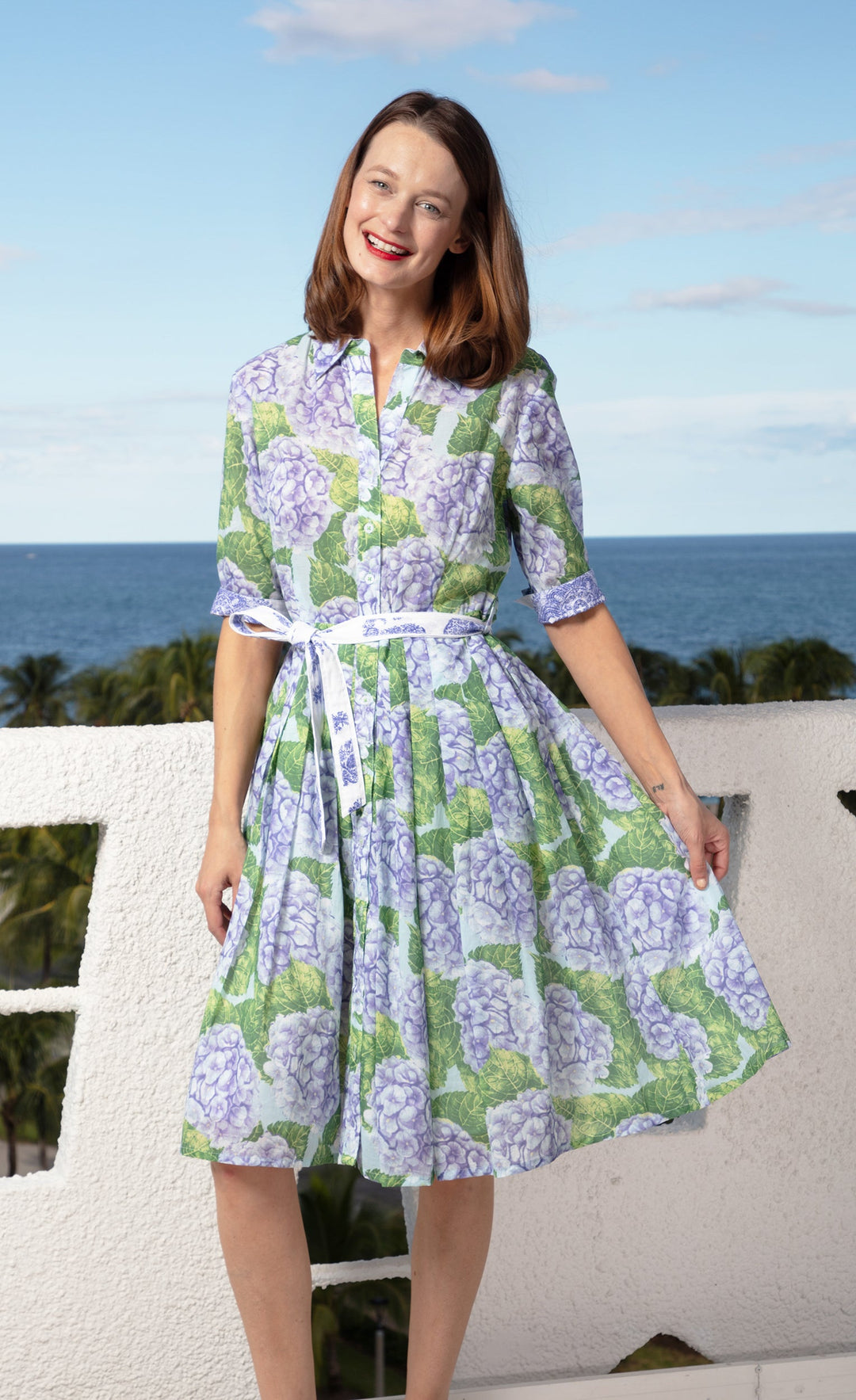 Mrs Maisel Hydrangea Dress Cotton Voile XS / 663-S564