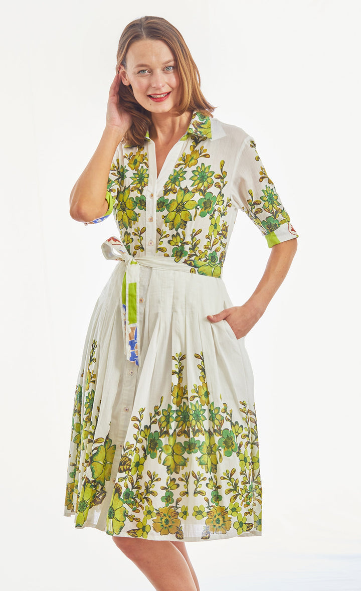 Dizzy-Lizzie Mrs Maisel Dress - Green Leaf "Easter Dress" available at Barbara Katz