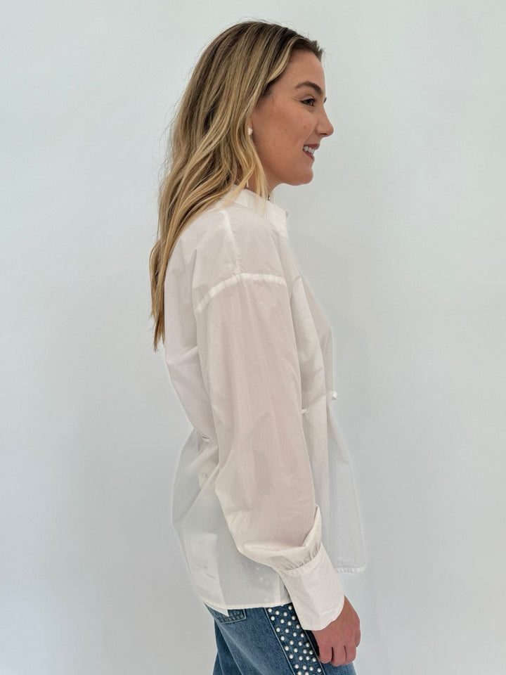 Ba&sh Aply Long Sleeve Shirt in White available at Barbara Katz