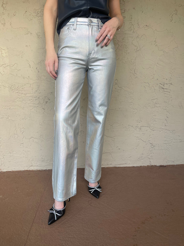 Pistola Cassie Pant in Coated Silver Prism 