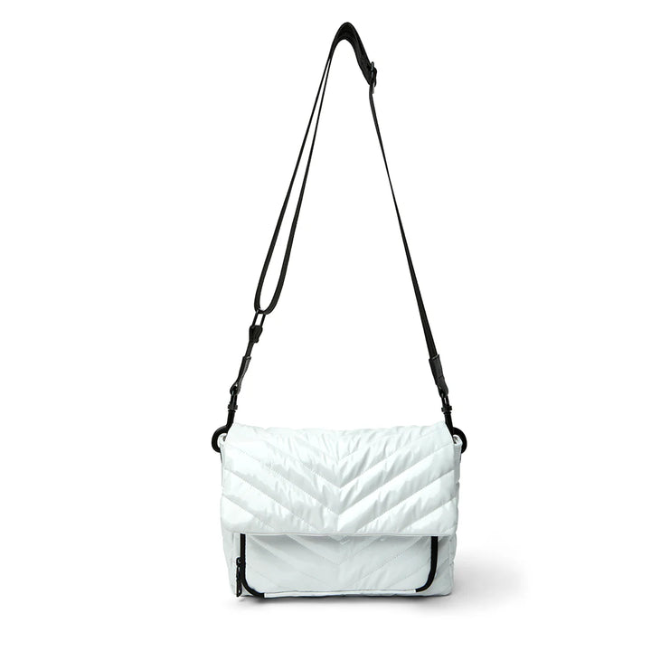 Think Royln The Muse Crossbody - White Patent with long strap