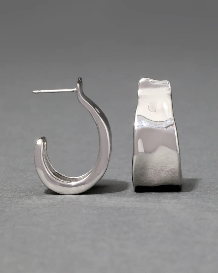 Alexis Bittar Molten Silver Ribbon Hoop Earring