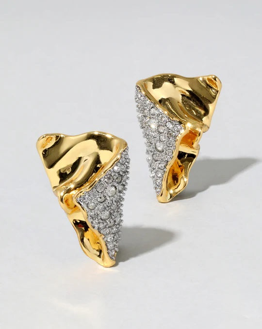 Alexis Bittar Solanales Gold Crystal Folded Mini Earring