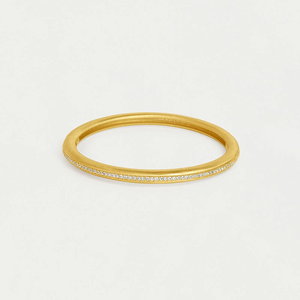 Dean Davidson Colette Pave Bangle Bracelet in White Topaz/Gold available at Barbara Katz