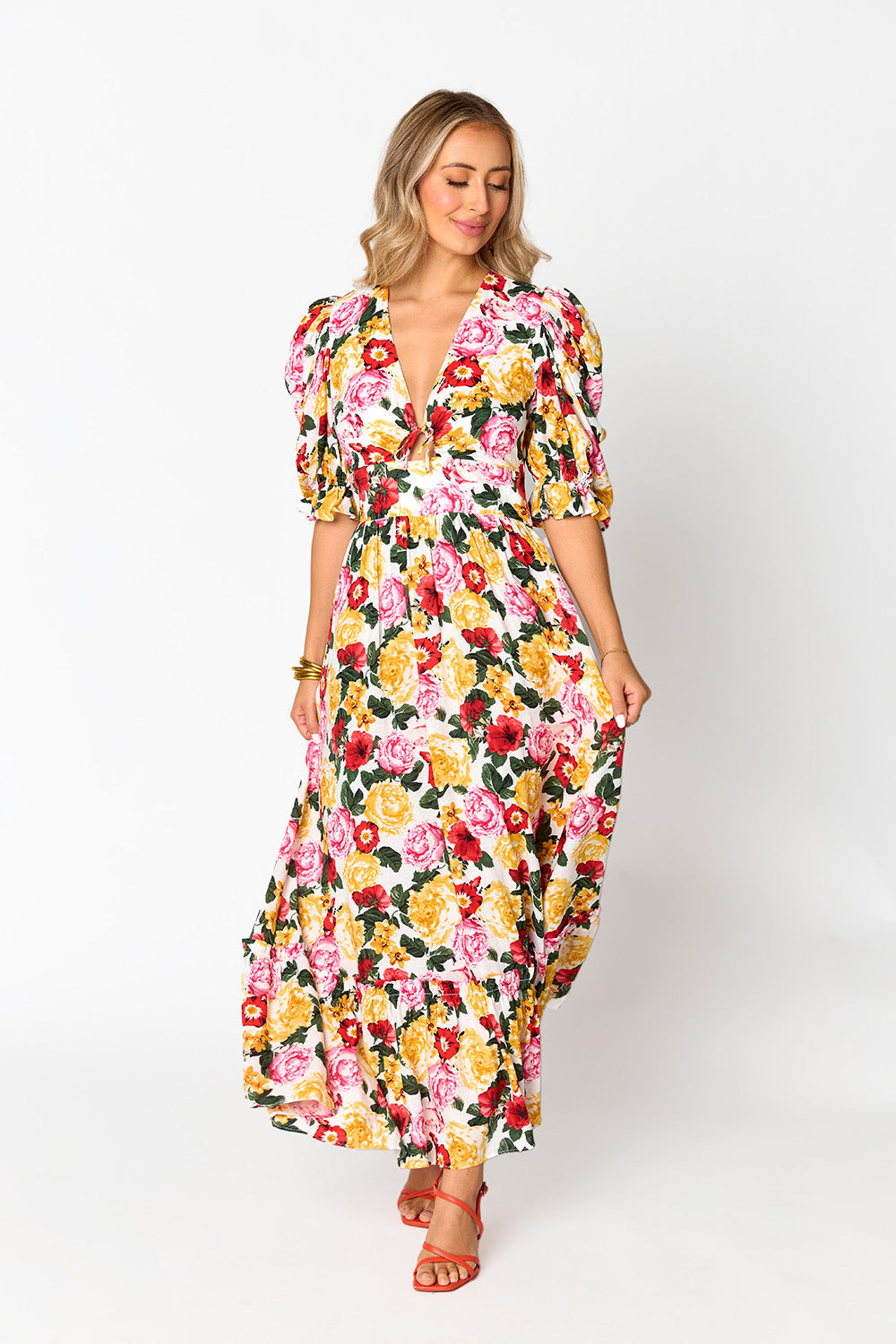 BuddyLove Miranda Puff Sleeve Maxi Dress - Vanity