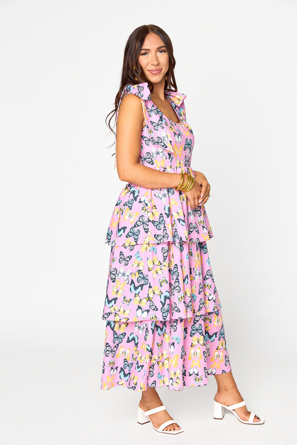 BuddyLove Drew Tiered Midi Dress - Feelin' Butterflies