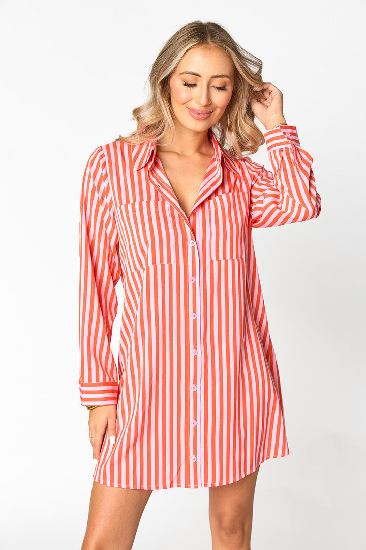 BuddyLove Beau Mini Shirt Dress - Sun Glow