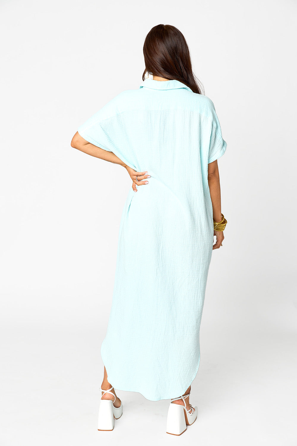 BuddyLove Carmen Cover Up Caftan Maxi Dress - Aqua