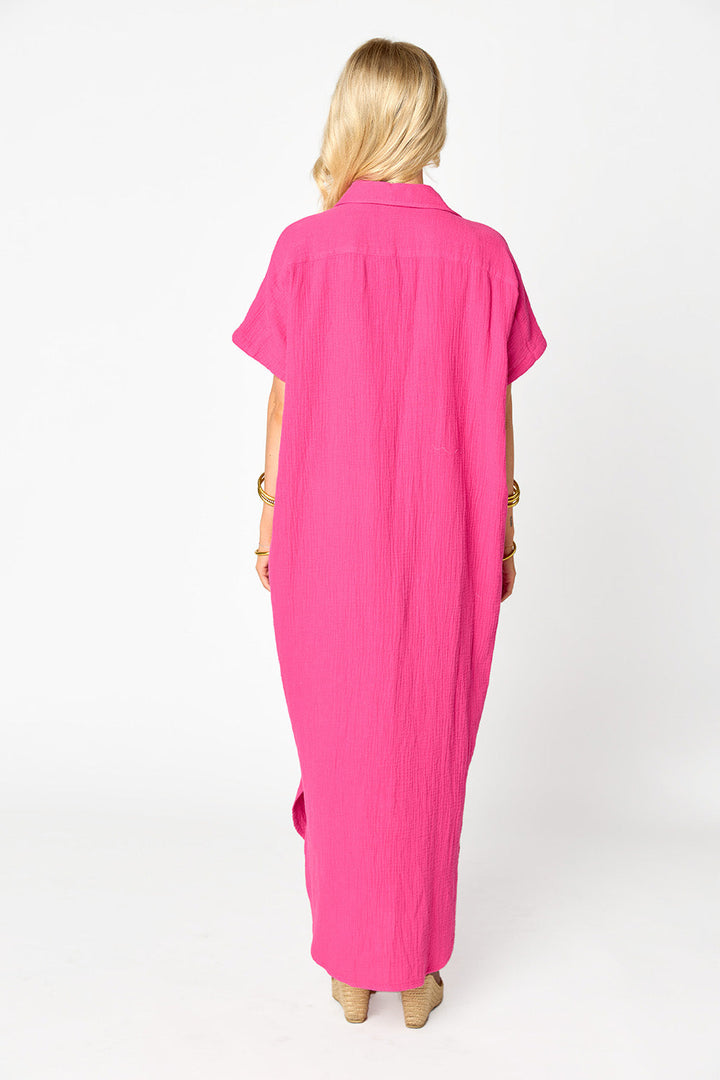 BuddyLove Carmen Cover Up Caftan Maxi Dress - Hot Pink