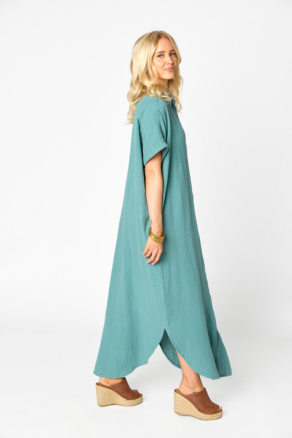 BuddyLove Carmen Cover Up Caftan Maxi Dress - Moss