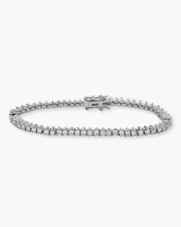 Melinda Maria Baby Not Your Basic Tennis Bracelet in Silver White available at Barbara Katz