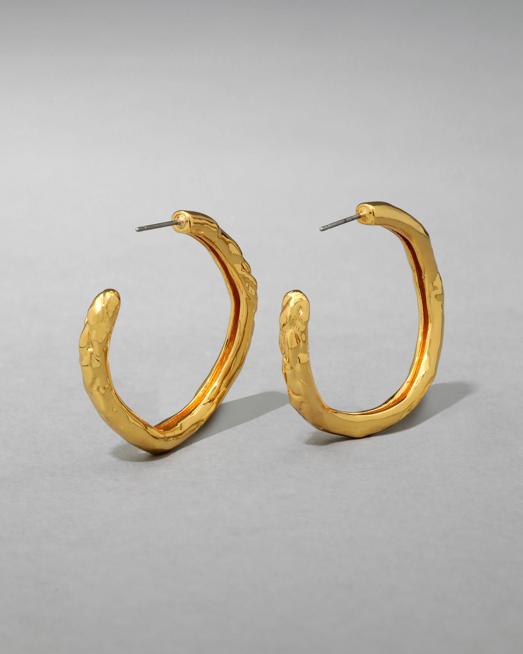 Alexis Bittar Brut Tube Hoop Earrings in Gold available at Barbara Katz