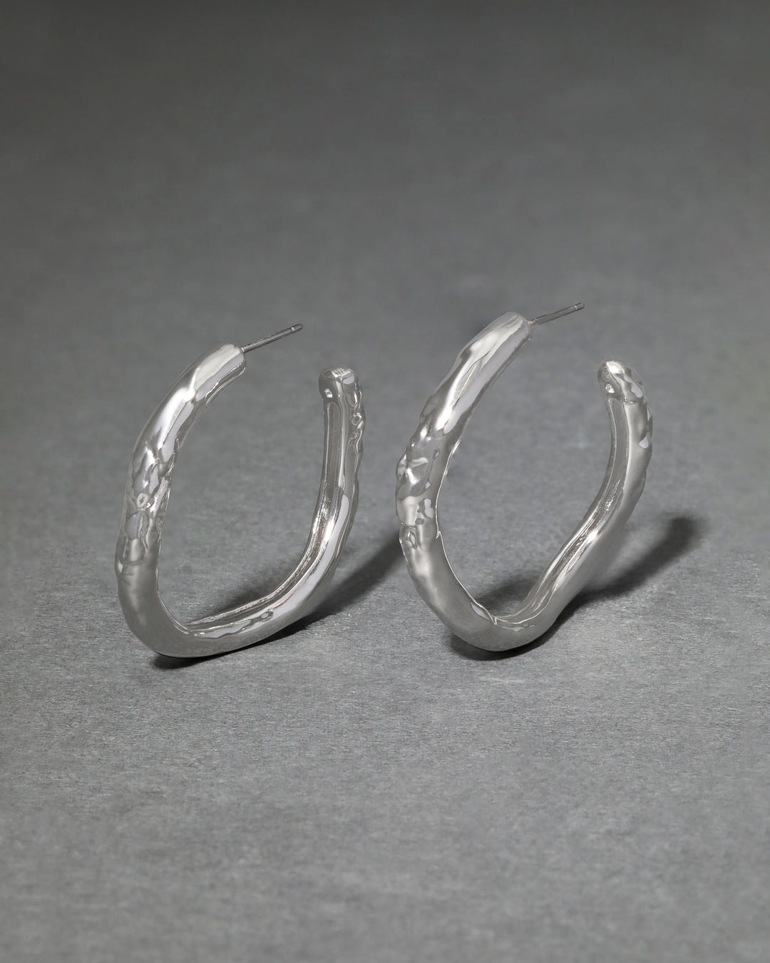 Alexis Bittar Brut Tube Hoop Earrings in Rhodium available at Barbara Katz