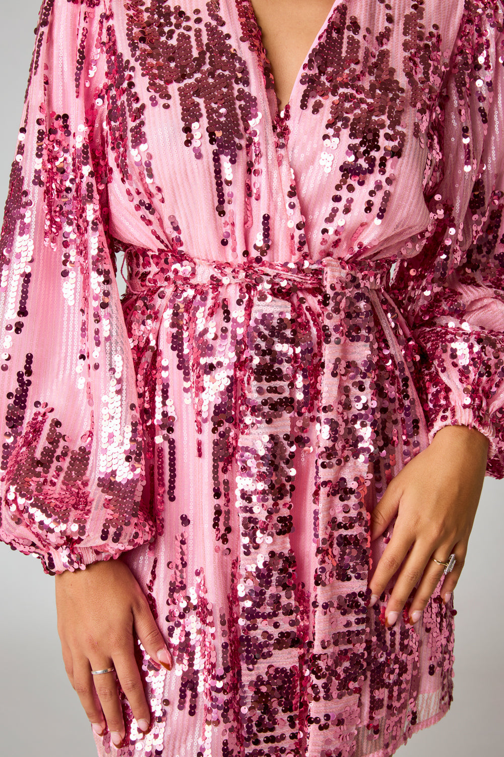 BuddyLove Adeline Sequin Wrap Dress in Unforgettable available at Barbara Katz