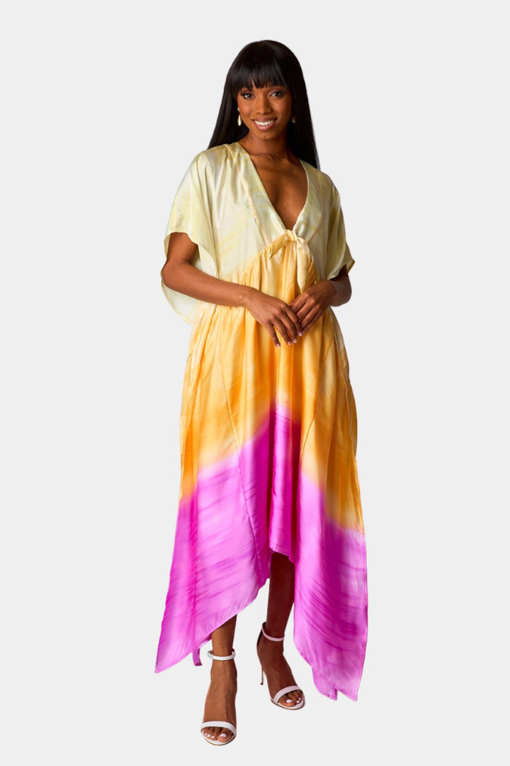 Mamie Caftan Maxi Dress - Strawberry Limeade