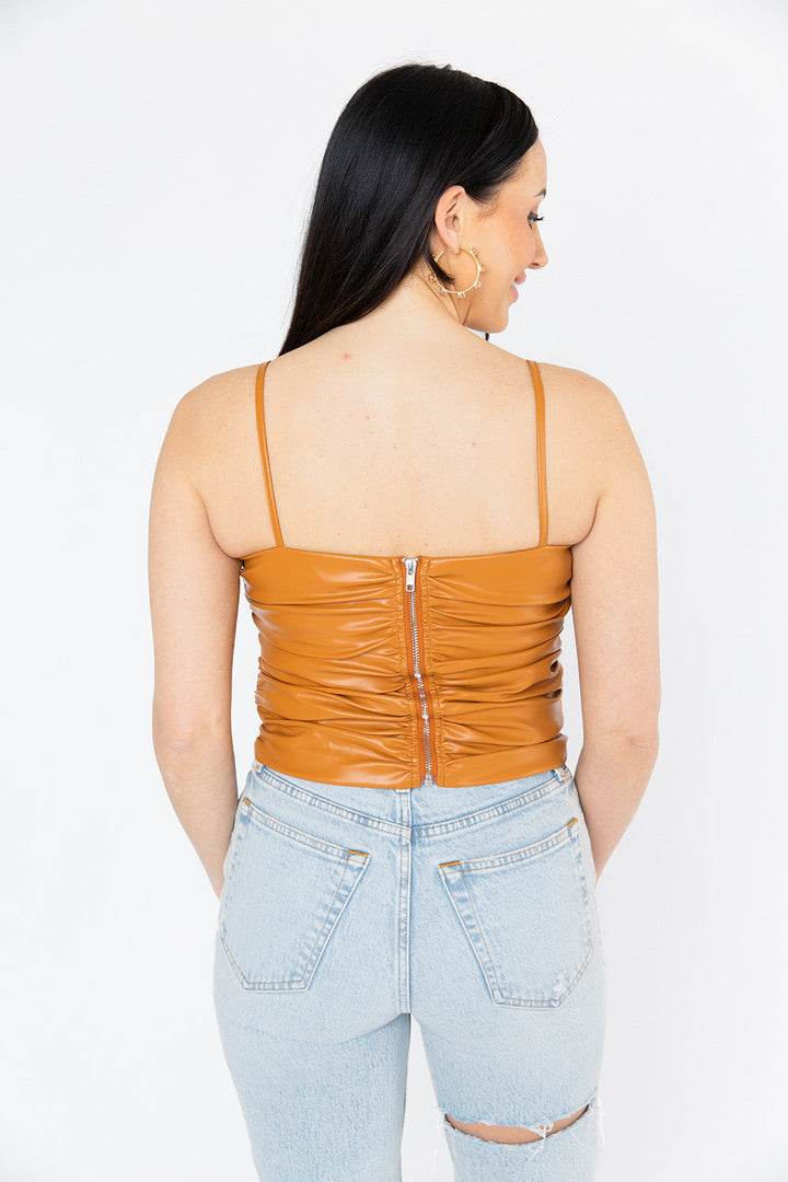 BuddyLove Jolee Vegan Leather Tank Top - Sable