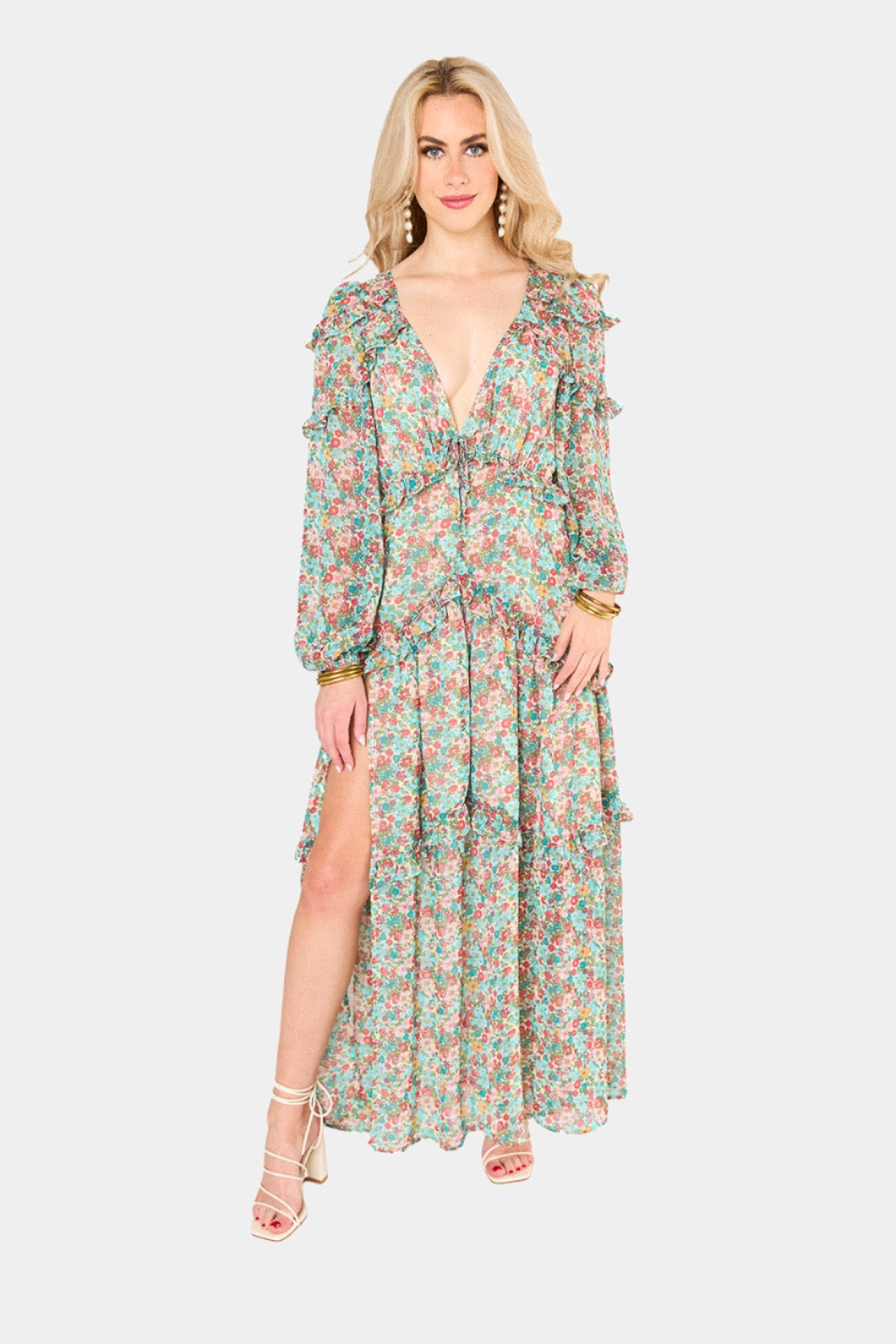 BuddyLove Pia Long Sleeve Maxi Dress - Lush