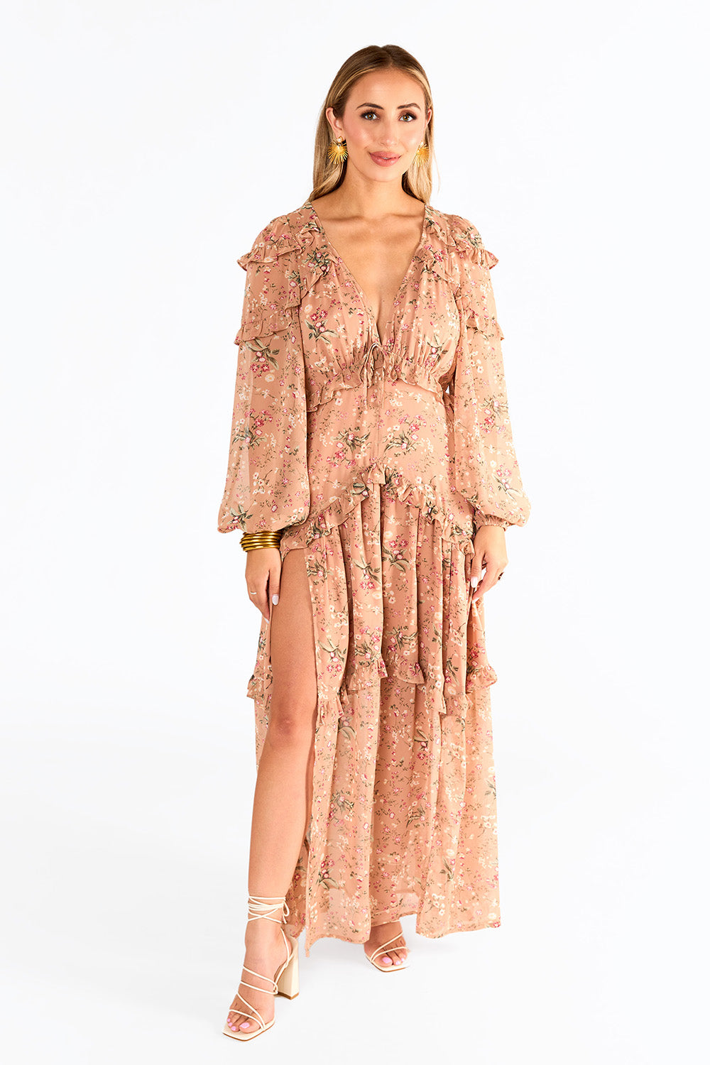 BuddyLove Pia Long Sleeve Maxi Dress - Adrift