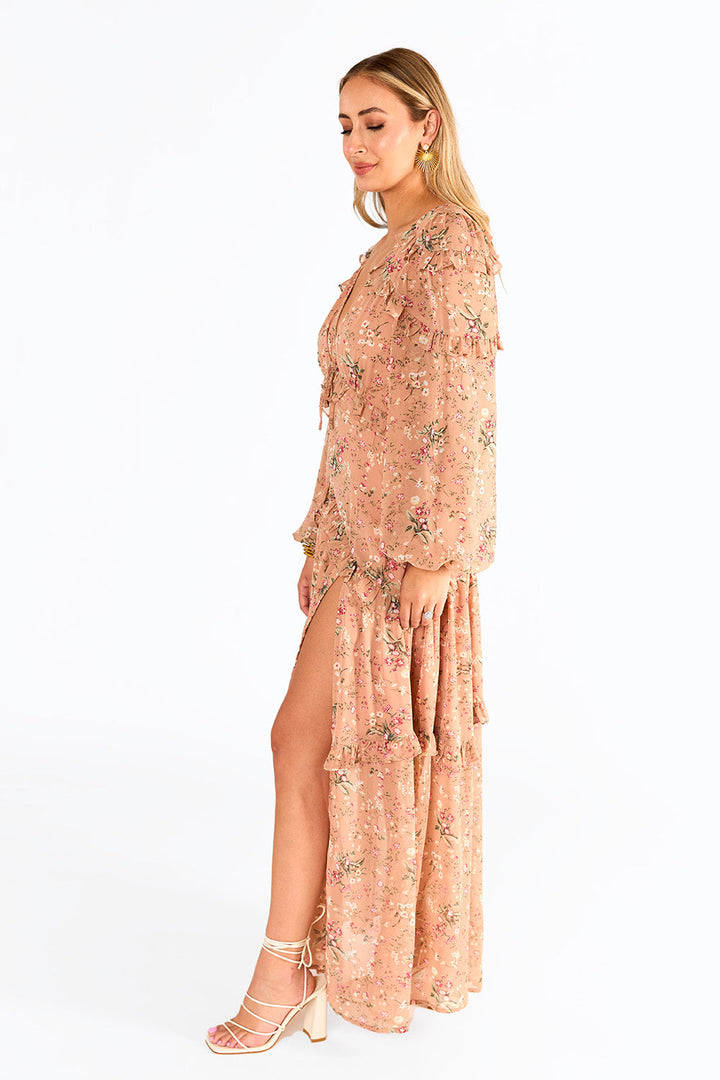 BuddyLove Pia Long Sleeve Maxi Dress - Adrift