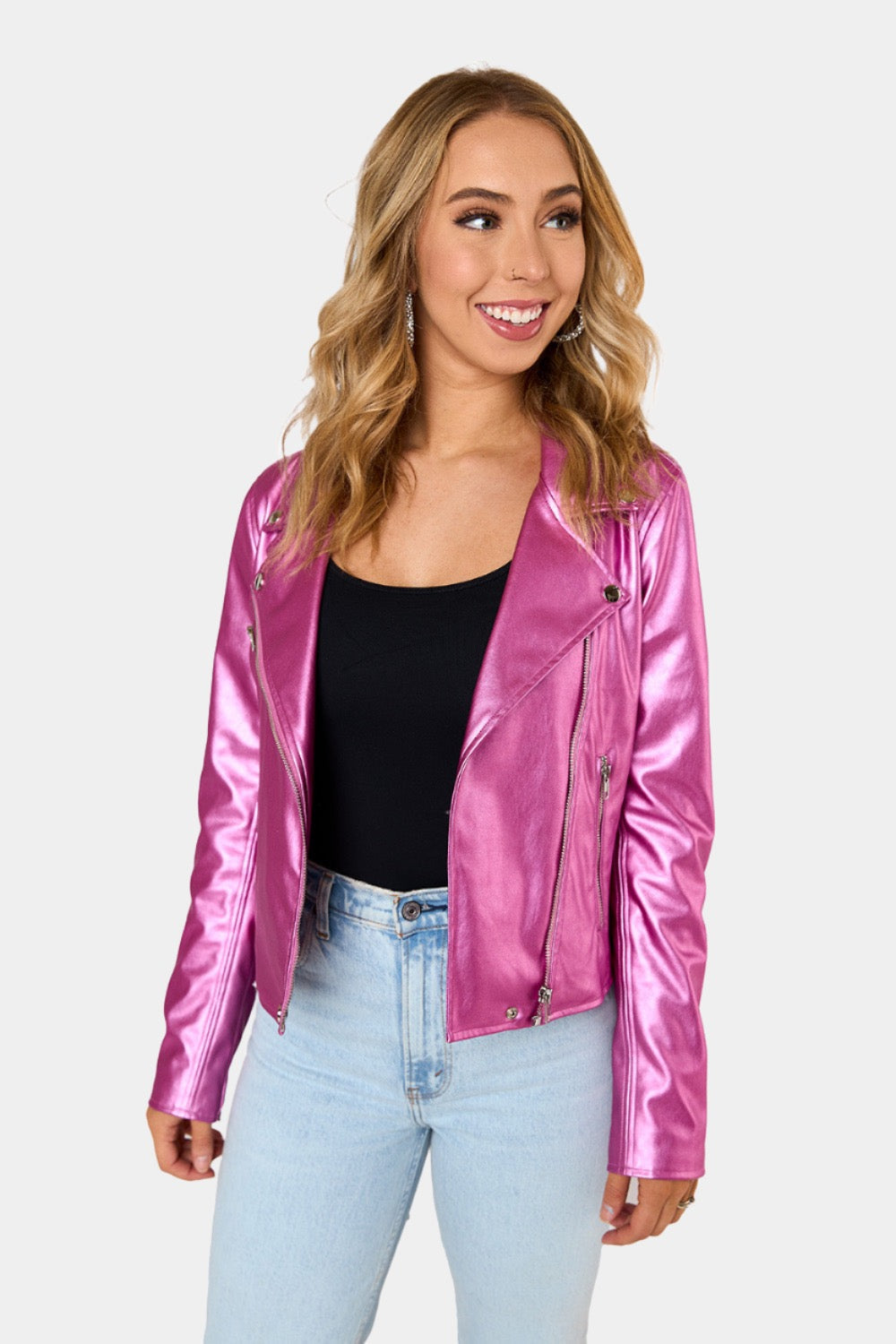 BuddyLove Dani Vegan Leather Jacket - Magenta