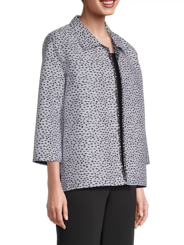 Caroline Rose Contrast Dot Jacquard Easy Jacket